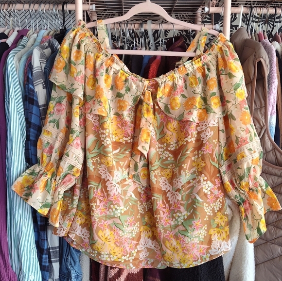 NWT PLUS SIZE BOHO MIXED PRINT  BLOUSE BY CATO SIZE 1X 14/16 - Picture 3 of 9